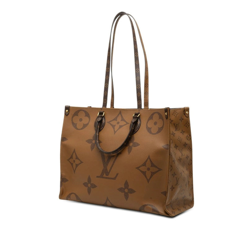 Louis Vuitton Monogram Giant Reverse On The Go 2way Shoulder Bag Brown Leather - Picture 2 of 6